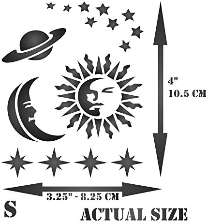 Небесен Матрица - Сонце Месечината Ѕвезди Уметност Декор Матрици За Сликање Картички