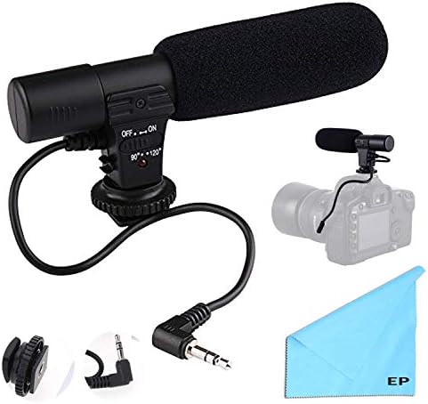 Студио за дигитални видео камера/микрофон за снимање на стерео пушка за камери за канон EOS, вклучувајќи 60D, 60DA, 70D, 77D, 7D Mark II, 80D