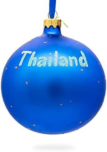Божиќен украс на стаклена топка на плажа Тајланд 4 инчи