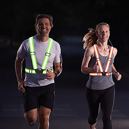 Bfelycpo трча рефлексивен елек за жени кои одат во текот на ноќта, џогирање на безбедносен елек со 360 каиш за рефлекторот за видливост