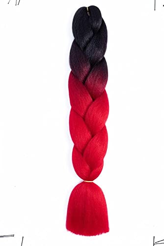 Генерички синтетички плетенка коса, розова &засилувач; црна