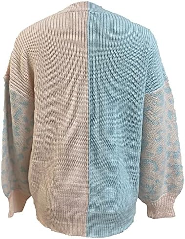 Женски v врат со долг ракав џемпер џемпер со долги ракави џемпер со долг ракав кабел плетен џемпери мек скокач