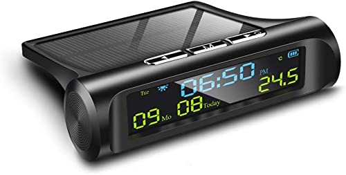 Xthy Car Digital Clock, Stick-На дигитален часовник Преносен автоматски камион соларно напојување на време на време на време на