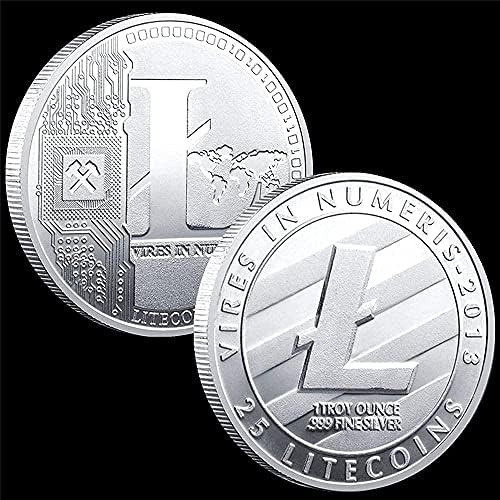 1 ПАРЧИЊА Сребрена Лајткоин Комеморативна Монета Сребрена Лајт Монета Со Ограничено Издание Колекционерска Монета Со Заштитно Куќиште
