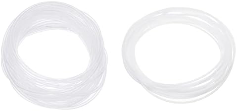 Меканикс 1мм x 2mm 5m материјал за црево силиконо гума црево транспарентно и ptfe 3D печатач цевки за фитинг сиво бело, 2in 1