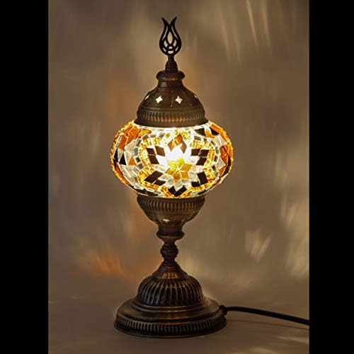 Мозаична ламба - Рачно изработена турска 4,5 Глобуси Мозаик Сконос ламба/wallидна светлина, зачудувачки марокански стил, мозаик фенер, бронза, wallидна ламба за декораци