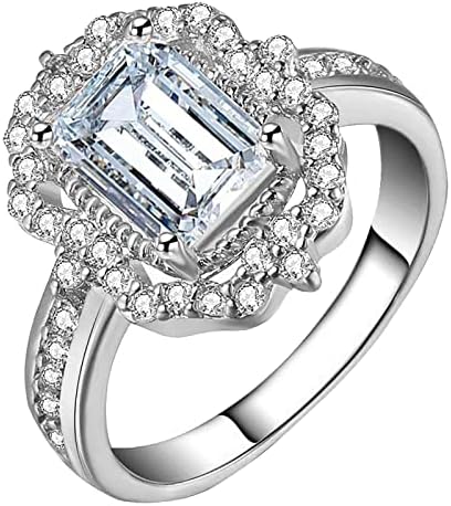 2023 година, женски цирконија Блинг дијамантски ангажман венчален прстен за маж