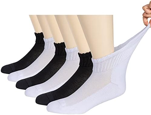 Atheremo Women & Men Bamboo дијабетични чорапи 6 пара циркулаторни глуждови без врски непречен за миризливо стапало