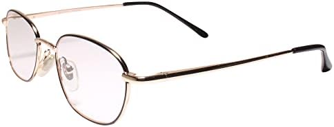 Класичен ретро машки жени правоаголник златна рамка 2.25 Читател на очила за читање