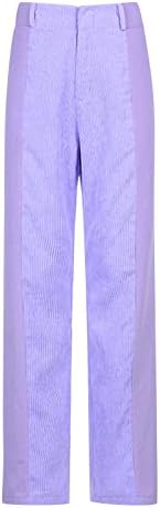 Jораса женски џемпери панталони за жени со средно издигнување панталони во боја на панталони за панталони, патент со патент-патент-надолу