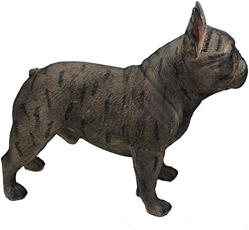 Колекција на удобно време куче, минијатурни колекционерски кучиња 6 ”кои стојат француски булдог фигура, реална статуција на