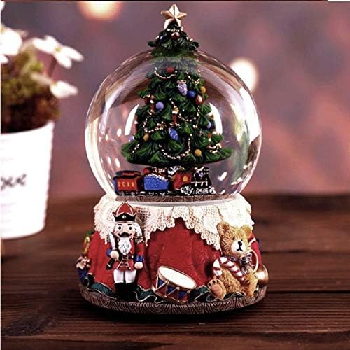 Музичка кутија со смола TFIIEXFL креативни и практични украси Божиќна музичка кутија елката музичка кутија