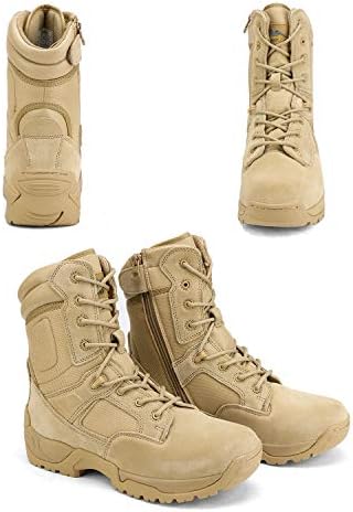 Nortiv 8 машки воени тактички чизми за пешачење со моторциклички борбени чизми