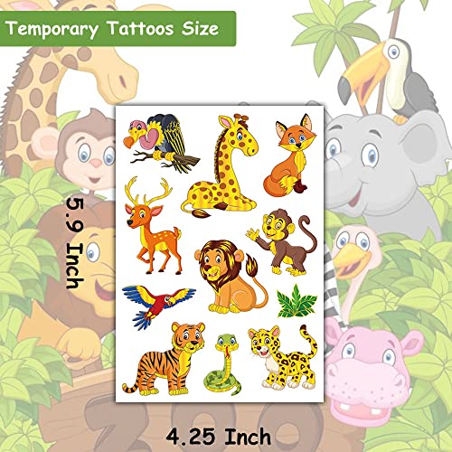 Хохамн Сјај Привремени Тетоважи За Животни За Деца-40+ Стилови Зоолошка Градина Џунгла Лажни Тетоважи За Животни За Момчиња