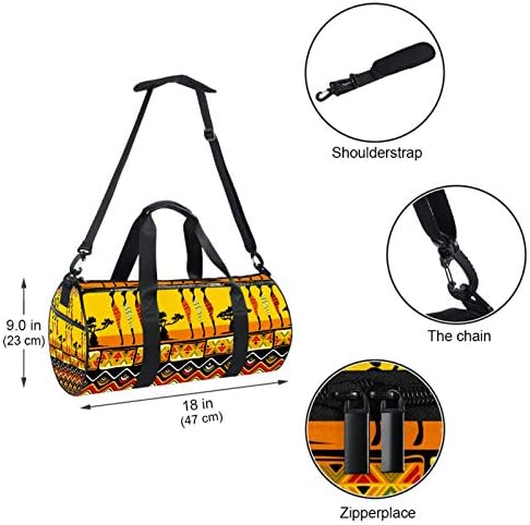 Мамакул Африкански Дизајн Дуфел Торба За Носење Рамо Платнена Патна Торба За Спортски Танц Во Теретана Викенд Патување