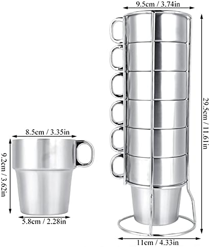 Чаши од не'рѓосувачки челик Zerodis, премија метални чаши за пиење вода пиво кафе за пиење чаша со зафатна рачка од не'рѓосувачки челик чаши