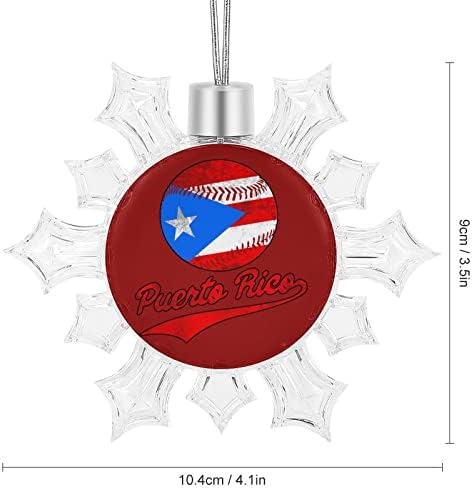 Порто Рико Бејзбол топка новогодишна елка на новогодишните лежишта во снегулка украси што висат украси од снегулка со жици за