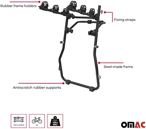 ОМАК 3 Багажник За Велосипеди За Форд Ц-Макс -2020 Црна | Автомобил Багажникот Планината Велосипед Превозникот 99 Килограми Оптоварување Преклопливи Сите Временски Ус