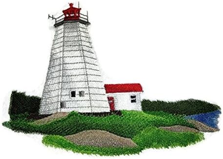 „Капетан ја гледам светлината“ обичај и уникатен светилник [Swallowtail Lighthouse] извезено железо на/Sew Patch [7,99 *5.89] [Направено во