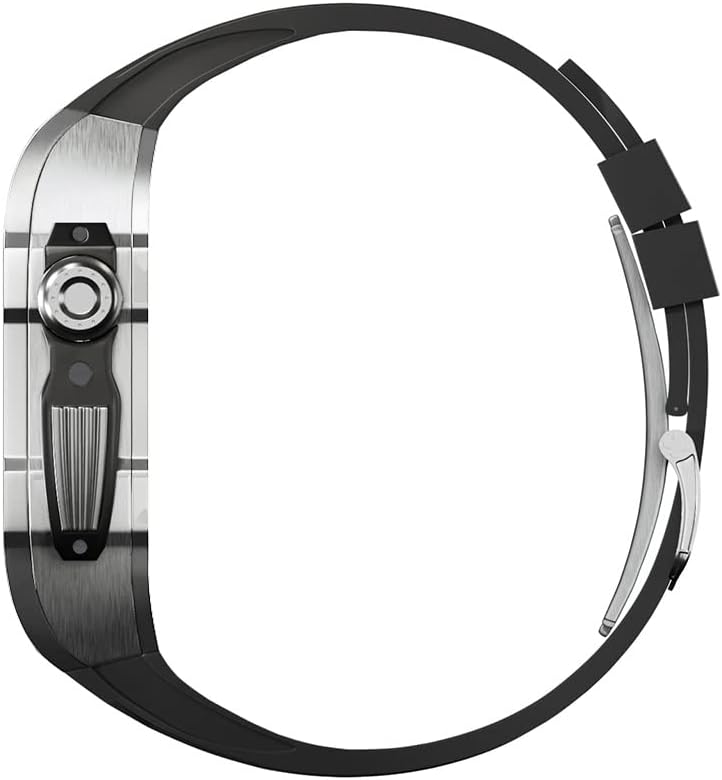 CNHKAU Луксузни Часовник Бенд Модификација Мо Комплет за Apple Watch 8 Ултра 45mm Флуорорубер Бенд за Iwatch Серија 8 7 SE 6 5