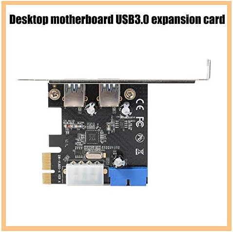 KOOBOOK 1PCS PCI-E до USB 3.0 Expansion Card со USB 3.0 двојни порти 20-пински преден конектор за интерфејс за Windows XP/Vista/7/8