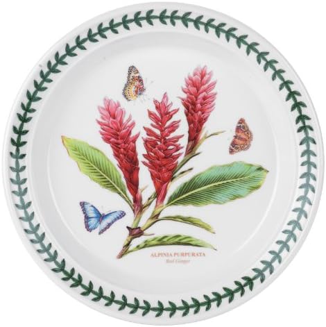 Портмеирион егзотична плоча за салата од ботаничка градина со разновидни мотиви, тркалезна, салата, десерт или чинија за вечера,