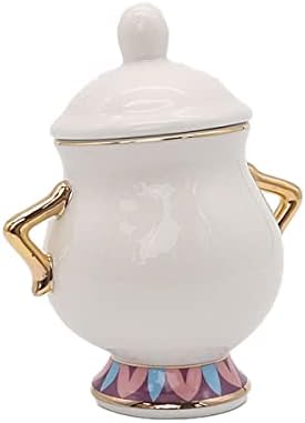 Owlcatcok убавица и astвер шеќер сад злато позлатен керамички чајник г -ѓа Potts чип чаша чаша чаша кафе за кафе за Божиќ