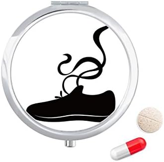 Машки Спортски Чевли Црн Преглед Шема Пилула Случај Џеб Медицина Кутија За Складирање Контејнер Диспензерот