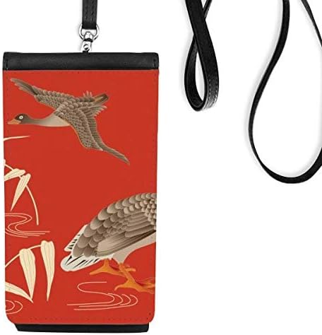 Црвена јапонска култура есенска телефонска чанта чанта што виси мобилна торбичка црн џеб