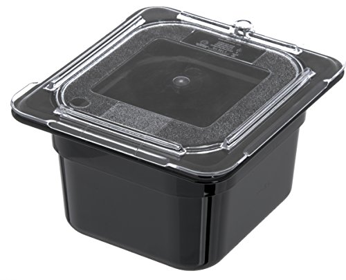 Производи за услуги за храна Carlisle 3068403 Пластична тава за храна, големина од 1/6, длабока 4 инчи, црна