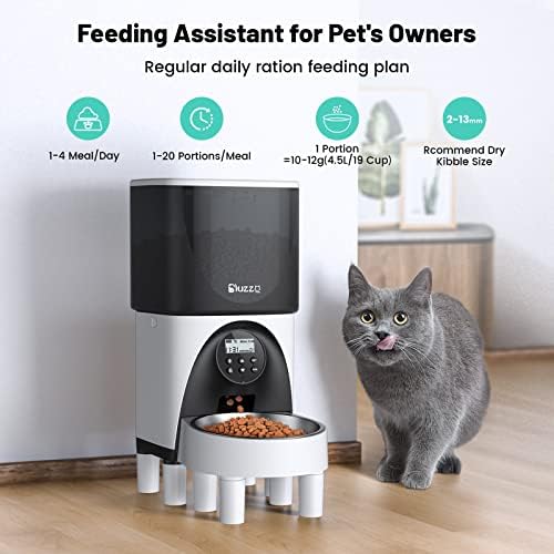 Автоматски фидери за мачки, диспензерот за храна со мачки со десикантна торба, автоматски фидер за кучиња од 4,5L со сад од не'рѓосувачки