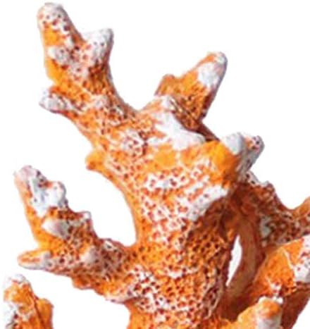 Вештачки украс на корали Подводни морски растенија украси занаетни смола Аквариум растенија корални украси за риба - жолта