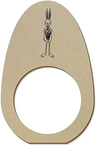 Азиеда 5 x 'Висок велигденски зајаче' дрвени прстени/држачи за салфетка