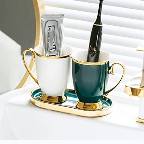MHYFC чаша за миење садови за миење садови, поставена двојка за четкање чаша стоматолошка чаша домаќинство керамички четка за заби
