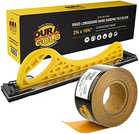 Dura-Gold Pro Series Longboard Hand Banding File Sander Block-Hook & Loop Поддршка и подлога за адаптер за поддршка на PSA и 400