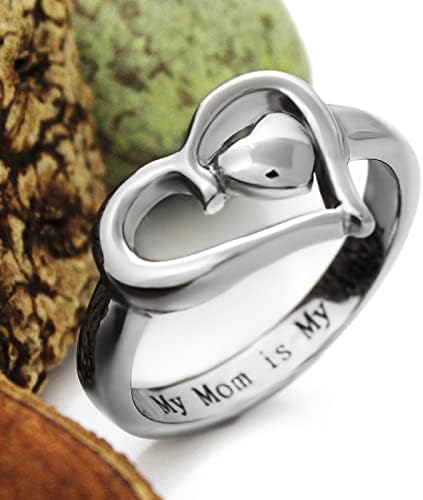 На мајка ми Loveубовен срцев ринг 925 Сребрен прстен сакај ја твојата мајка ringвонат накит мајки ден роденден за ќерки мајка сестра сестра