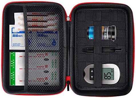 Тешка заштитна торба за патувања, организатор на организатор на организатор за снабдување со дијабетис, комплет за тестирање на