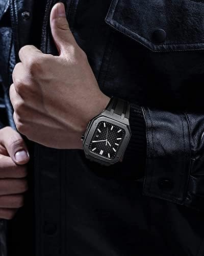 Каиш за модификација на кануз+случај за опсег на Apple Watch 44mm 45mm 42mm Retrofit Kit нараквица за нараквица кореа за iwatch 8 7 6 5 4 3 SE појас