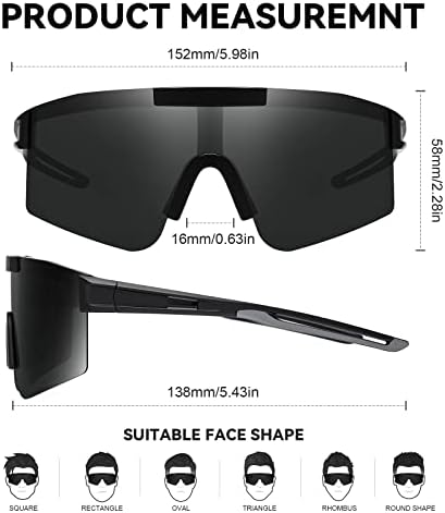 зестеро Поларизирани Спортски Очила За Сонце Фотохромни Велосипедски Очила За Сонце За Мажи Жени, Ув 400 Заштитни Очила За Сонце За Скијање, Возење, Трчање, Возење Ве
