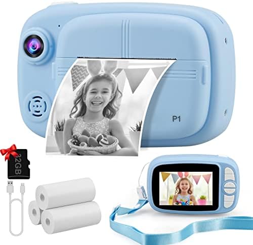 Инстант Печатење Камера За Деца, VJJB Деца Камера 3.5-инчен Екран Нула Мастило Инстант Дигитална Камера СО 1080p Видео Играчка Роденденски