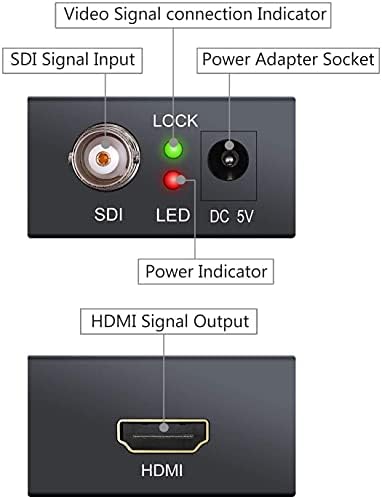 SDI До HDMI Конвертор, SDI До Hdmi Аудио Де-Вградувач Поддршка 3G-SDI, HD-SDI, Sd-SDI Автоматско Откривање Формат и Стерео Аудио Де-вградувач,