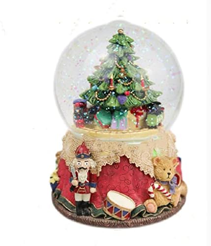 Hmggdd новогодишна елка сонувам кристална топка музичка кутија ротирачка мала воз октава кутија девојки Божиќен роденден подарок
