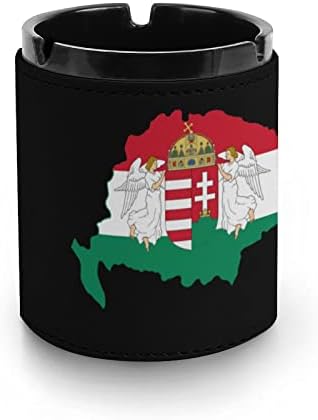 Унгарија унгарско знаме мапа кожа цигара цигара од пепел, држач за пепел, преносна работна површина, пушејќи ја фиоката за пепел