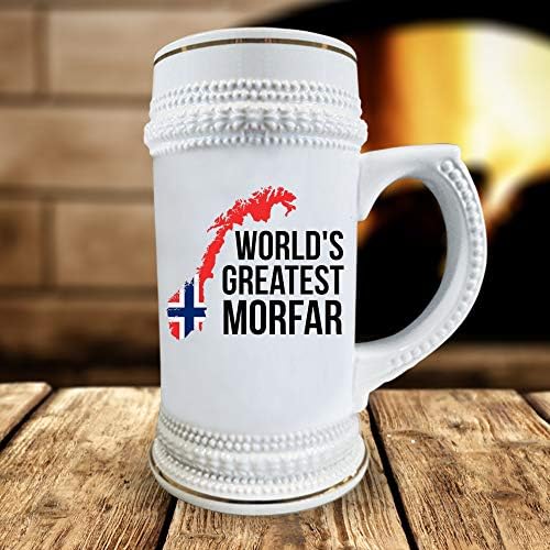Норвешка Кригла За Пиво - Најголемата Морфарска Керамичка Штајн Во Светот Со Знаме На Норвешка За Дедовци