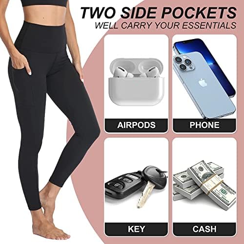 Хелангите на Јак со џебови за жени | Контрола на стомаци на хулахопки | Јога панталони со висока половината | Компресија за тренинг