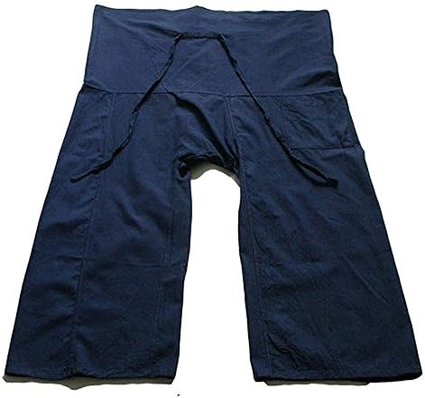 Јога панталони Тајландски рибарски панталони морнарица сина памучна вежба бесплатна големина