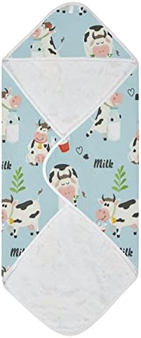 vvfelixl бебе со качулка, слатко млеко од крава, абсорбента за бебиња, крпи од памук мека бања за новороденче, дете 35 x 35 сина