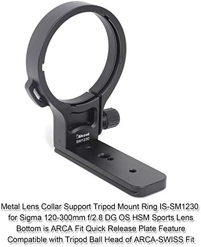 ISHOOT леќи Трипод монтиран прстен компатибилен со TS-51 Sigma 120-300mm f/2.8 DG OS HSM Sports, држач за држачи за поддршка