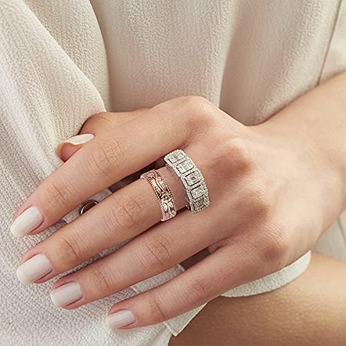 Викмаг бакарен магнетски прстен за жени Артритис Болка во зглобот, лимфен дренажен прстен дами прсти палец 99,9% цврст чист бакар подарок прилагодлив