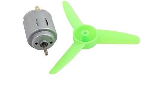 X-Ree 2PCS DC 3V 0,13A 6500RPM Висок вртежен момент мотор 3 комбе 80мм ДИА Пластична реквизит зелена (2 парчиња DC 3V 0,13A 6500 вртежи во вртежен